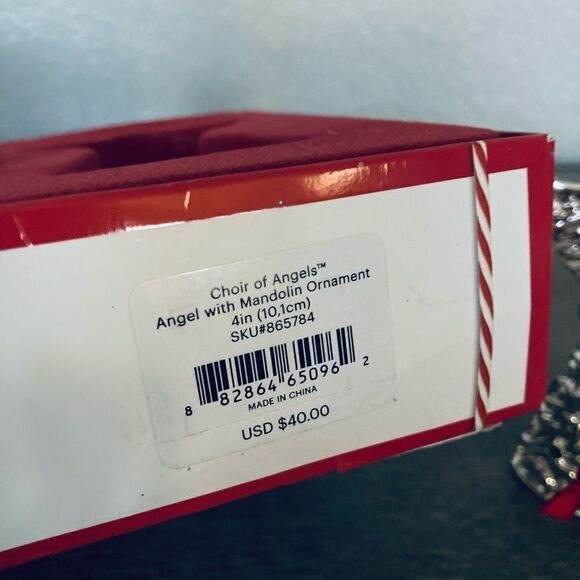 Lenox Choir of Angels Christmas Silver Angel Scroll Ornament - Picture 3 of 5